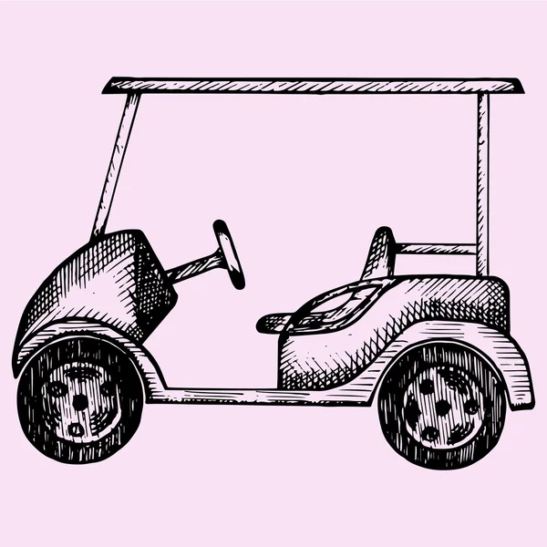 Chariot de golf, style doodle — Image vectorielle