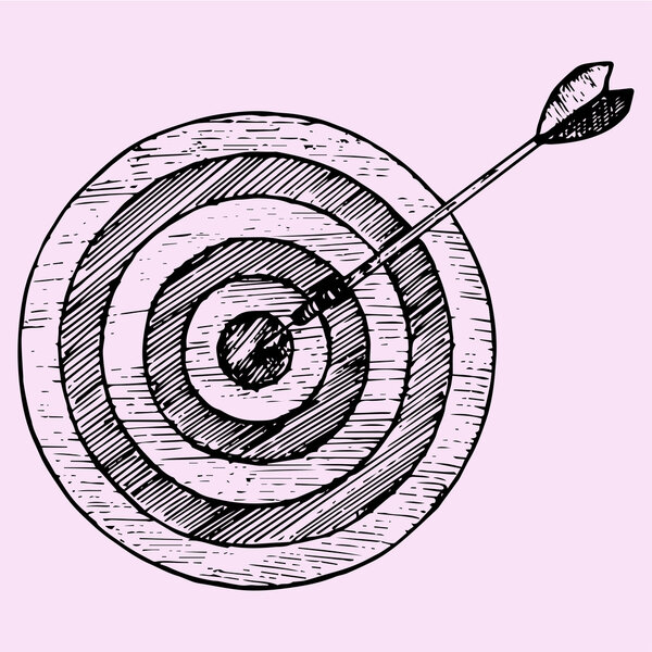 Arrow hitting the center of target