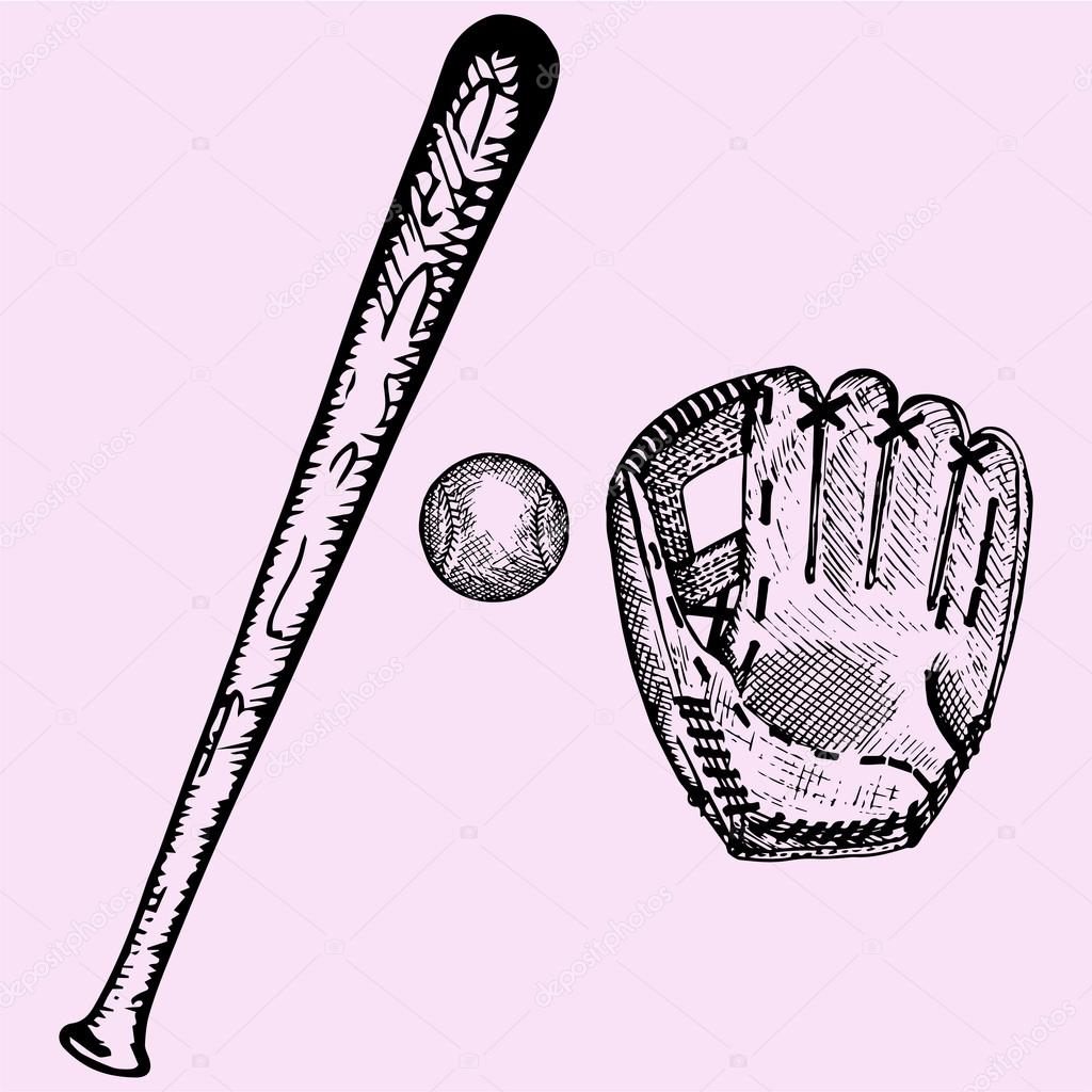 baseball bat and glove set