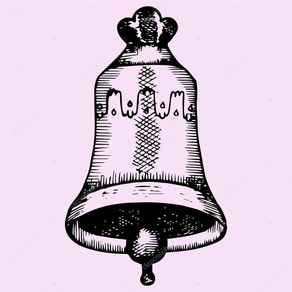 old church bell, vector