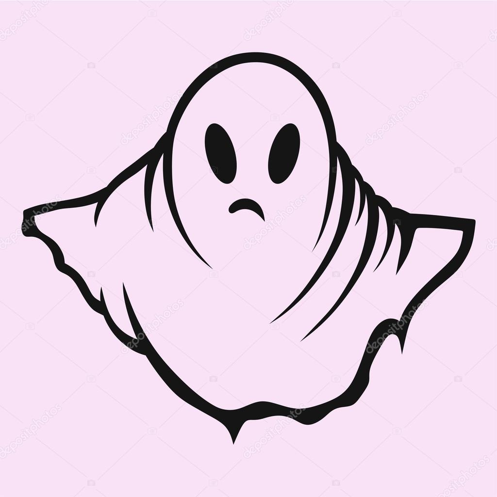 Scary ghost, halloween, vector illustration