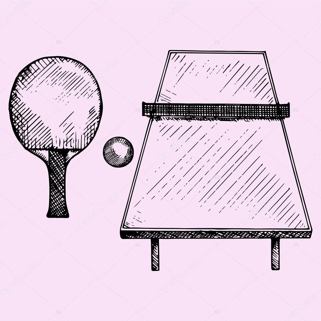 Ping pong or table tennis equipment set Royalty Free Vector