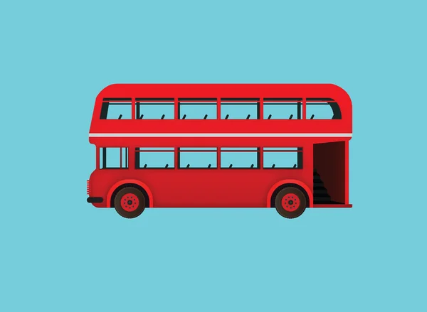 Imagen de autobús rojo — Vector de stock