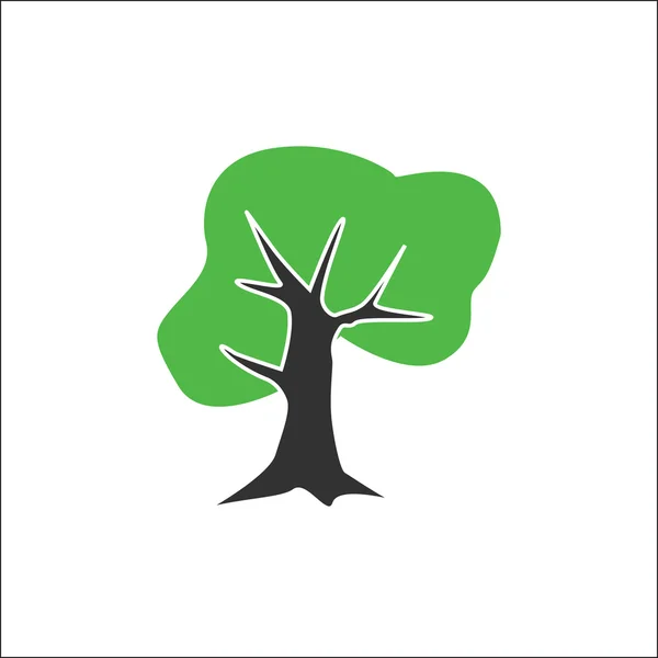 緑の木のアイコン — ストックベクタ