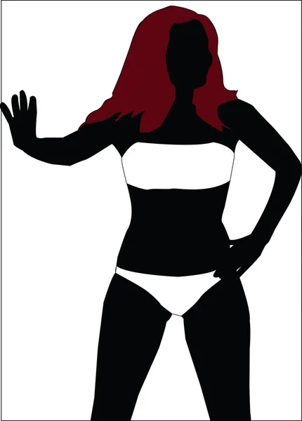 Girl bikini silhouette — Stock Vector