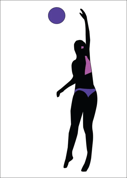 Silhouette de bikini fille — Image vectorielle