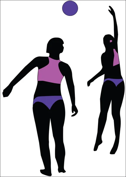 Girl bikini silhouette — Stock Vector