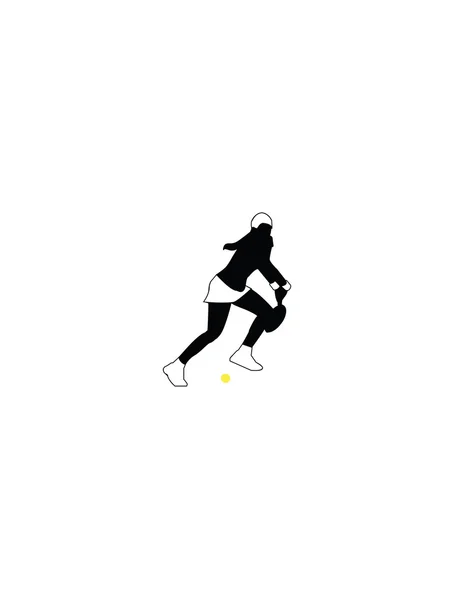 Tennis Mädchen Silhouette — Stockvektor