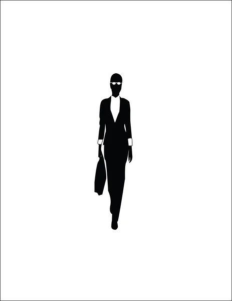Silhouette einer Geschäftsfrau — Stockvektor