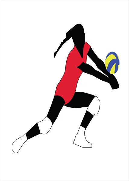 Pallavolo ragazza silhouette — Vettoriale Stock