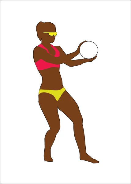 Silhouette fille bikini — Image vectorielle