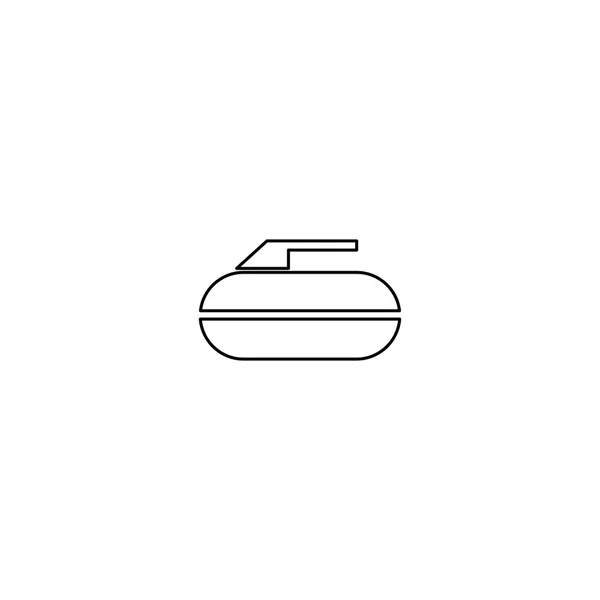 Icône de curling noir — Image vectorielle