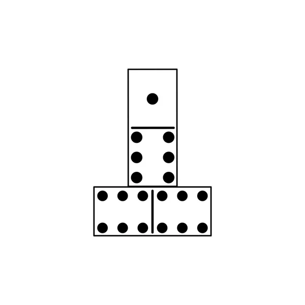 Domino pictogram zwart — Stockvector