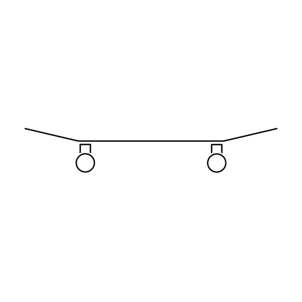Icône skateboard noir — Image vectorielle