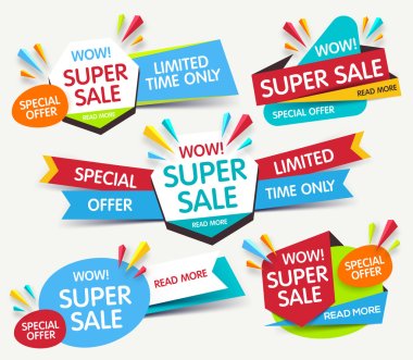 Super sale banner. Sale and discounts. Vector illustration clipart