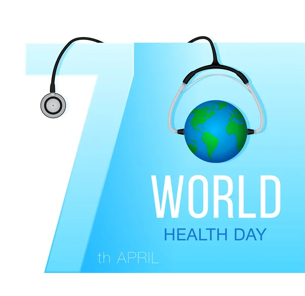 Día Mundial de la Salud. Concepto con globo . — Vector de stock