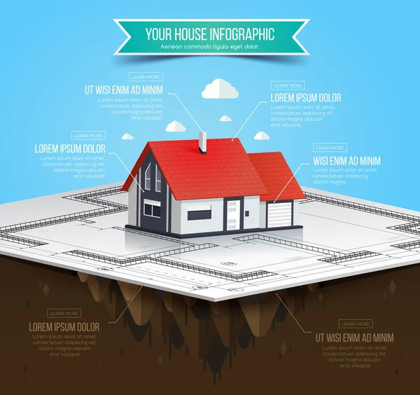 Twój dom infografiki - ilustracja wektorowa. — Wektor stockowy