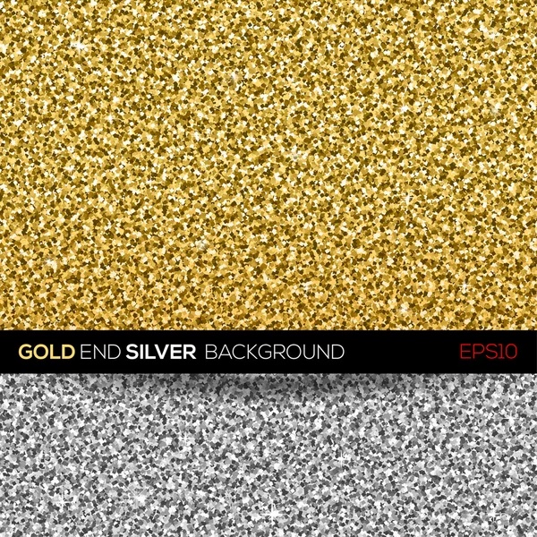 Gold und Silber glitzern Textur. Vektorhintergrund. — Stockvektor