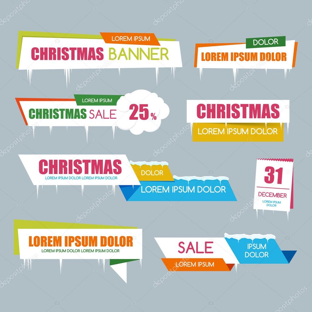 Christmas sale Banner. Set of Website Banner. Vector illustration. Sale Discount Styled. Christmas sale.