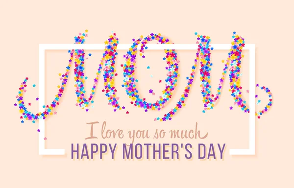 Selamat Hari Ibu. Vector Festive Holiday Illustration Dengan Bunga - Stok Vektor