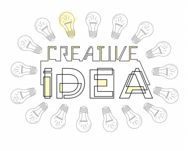 Tasarım stili kavramı büyük fikir, çözüm bulma, beyin fırtınası, yaratıcı düşünme. Modern çizgi stili.