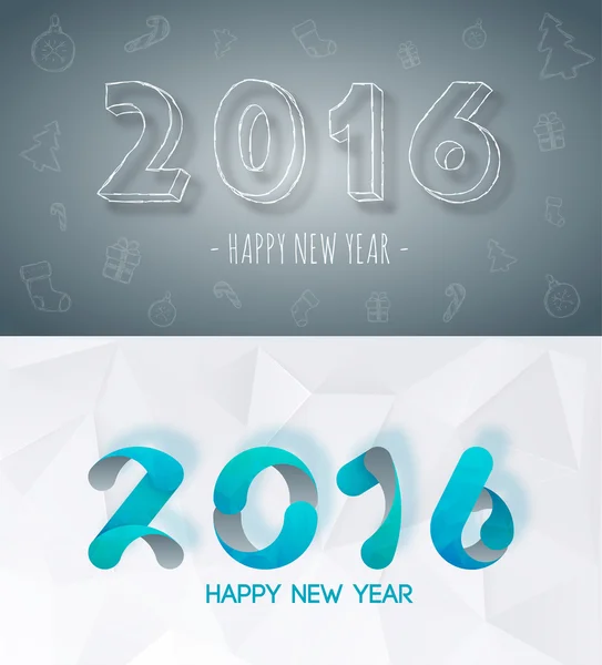 Feliz año nuevo 2016 Diseño de texto. Año 2016 vector elemento de diseño — Vector de stock