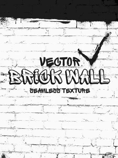 Patrón de vectores sin costura de pared de ladrillo. Fondo de pared de ladrillo grunge blanco — Archivo Imágenes Vectoriales