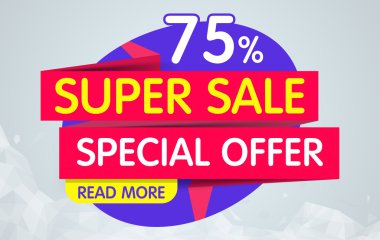 Süper satış Banner tasarımı. Super satış promosyon için kullanabilirsiniz. Reklam alışveriş el ilanları, afişler indirim.