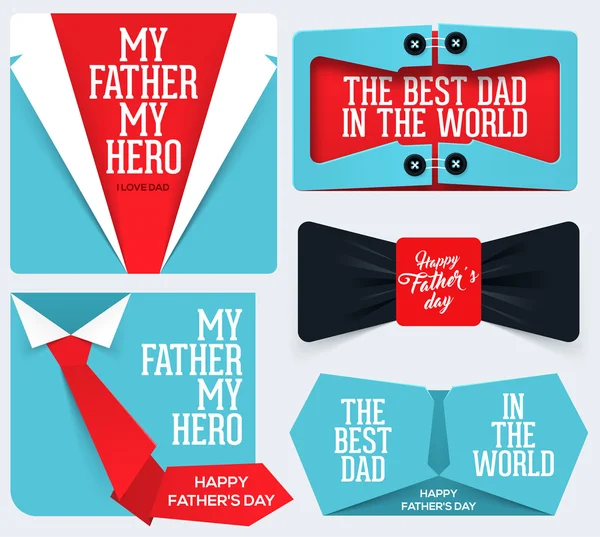 Happy Father's Day-collectie. Wenskaart voor vaderdag. — Stockvector