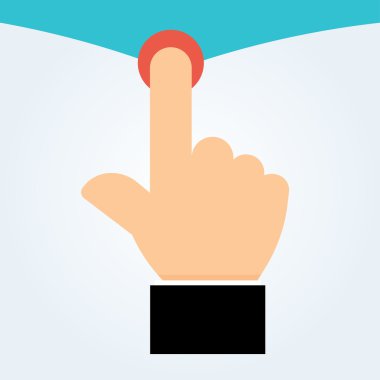 El vektör simgesi. Simgeye dokunun. Modern tasarım düz stil ikonu tasarımınız için