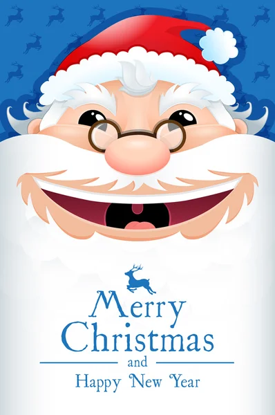 Happy Santa Claus poster. Kerstkaart. Vectorillustratie 2017 — Stockvector