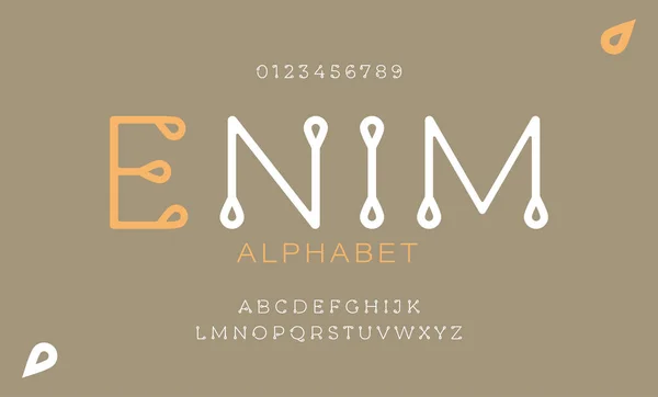 Elegant Awesome Thin Font Alphabets Minimal Modern Fonts Numbers Rounded — Stock Vector