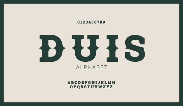 Polices Modernes Alphabet Plat Stylisé Dans Style West Retro Police — Image vectorielle