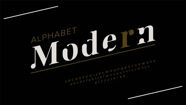 Abstrait Polices Modernes Alphabet Urbain Minimal Pour Musique Film Futur — Image vectorielle
