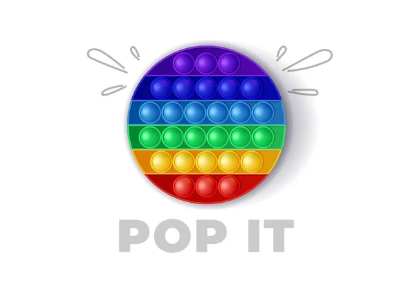 Ronde Kleurrijke Siliconen Poppit Spel Trendy Speelgoed Pop Antistress Vector — Stockvector