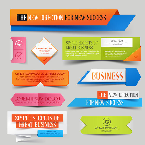 Набор баннеров сайта. Векторная иллюстрация. Скидка на продажу
