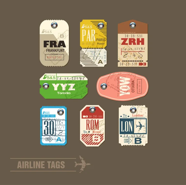 Airline tags. Checklist for Travelers. Vector — Stock Vector