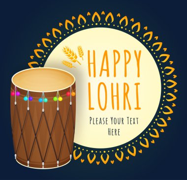 Happy Lohri celebration. Vector illustration of Punjabi Festival. Creative poster. Happy Lohri Festival clipart