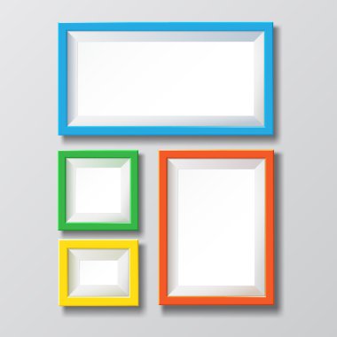Colorful blank picture frame. clipart