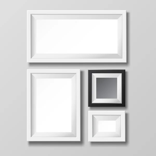 Gray and black blank picture frame. — ストックベクタ