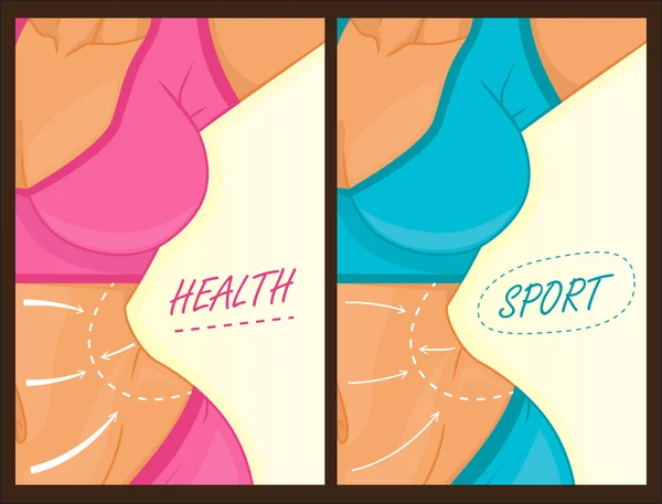 Плакат фитнеса с девушкой. Здоровый образ жизни. Сильный плакат красоты . — стоковый вектор