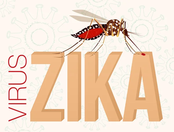 Virus Zika. Morsure de moustique. Microcéphalie chez le nourrisson. Clip Art modifiable . — Image vectorielle