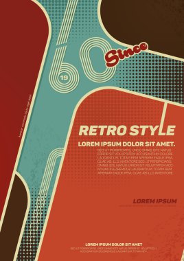 Grunge retro poster. Vintage tipografi. Vektör çizim.