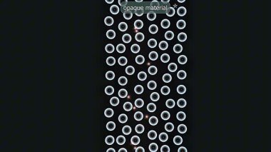 Parçacık hareketi ve enerji transferini gösteren mikro seviyedeki opak nesnelerin 3d animasyonu