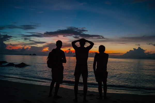 Photographers at sunset — Stock Photo, Image