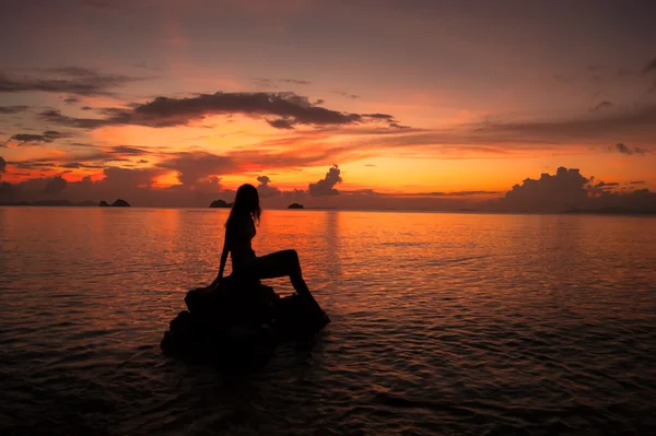 Photographers at sunset — Stock Photo, Image