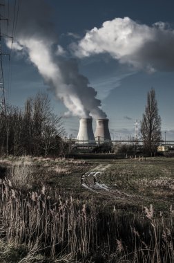 Doel nükleer güç istasyonu, Antwerp, Belçika 17 Ocak 2015