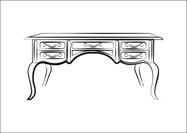 Kraliyet süsler ile klasik masa mobilya