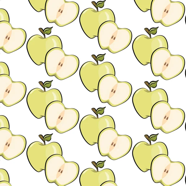 Зелене яблуко візерунком — стоковий вектор