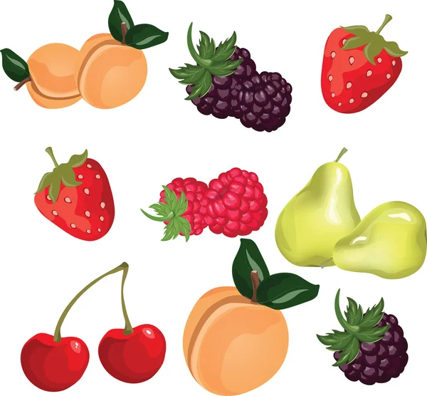 Fruits d'été mis — Image vectorielle